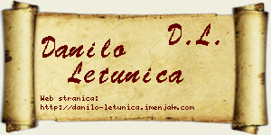 Danilo Letunica vizit kartica